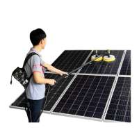 Multifit double head automatic solar panel cleaning brush and pole kit solar panel cleaning rotating brush pv cleaning equipment