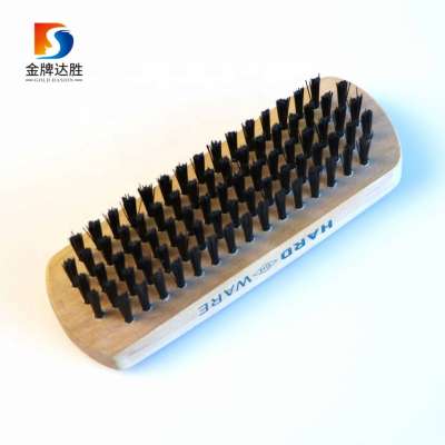 Premium Wooden Boot Cleaning Soft Horse Hair Custom Polishing Shine Shoe Brush