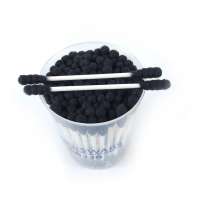 100 count black cotton whit paper stick swabs for makeup