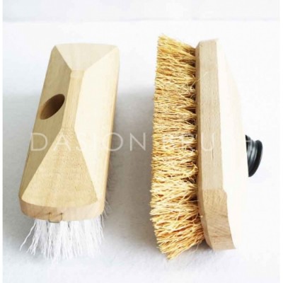 Handheld Wooden Floor Scrubbing Brush For Garage, Sidewalk, and Street