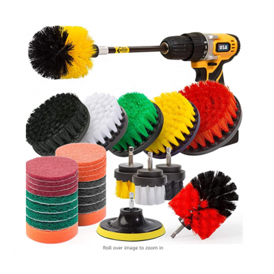 Power Scrubber Drill Brush Kit For Tile , Bathtub, Sinks, Floor, Wheels Cleaning